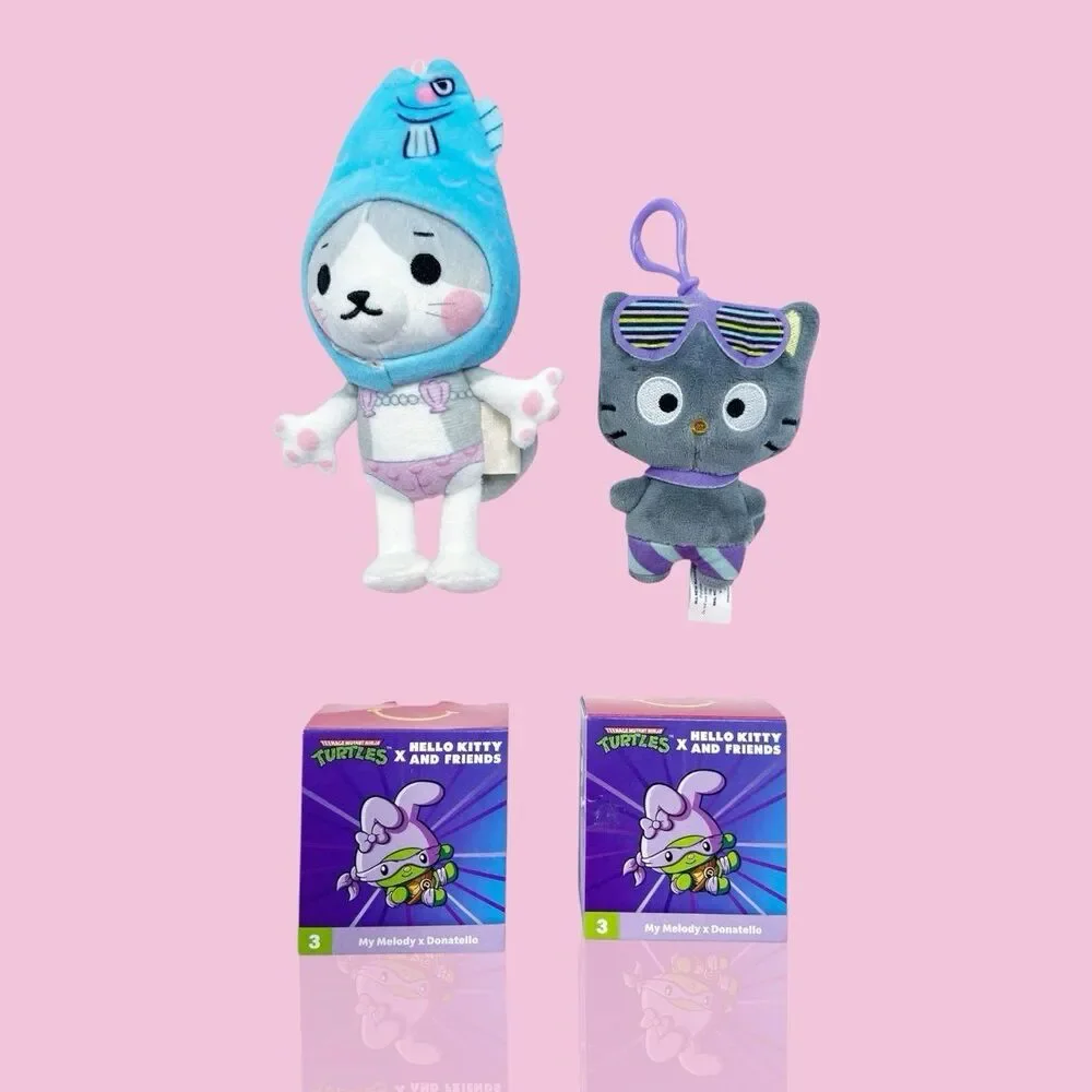 Turtles x Hello Kitty Limited Edition Pop Culture Icons Soft Plushies Toy Bundle - Picture 1 of 12